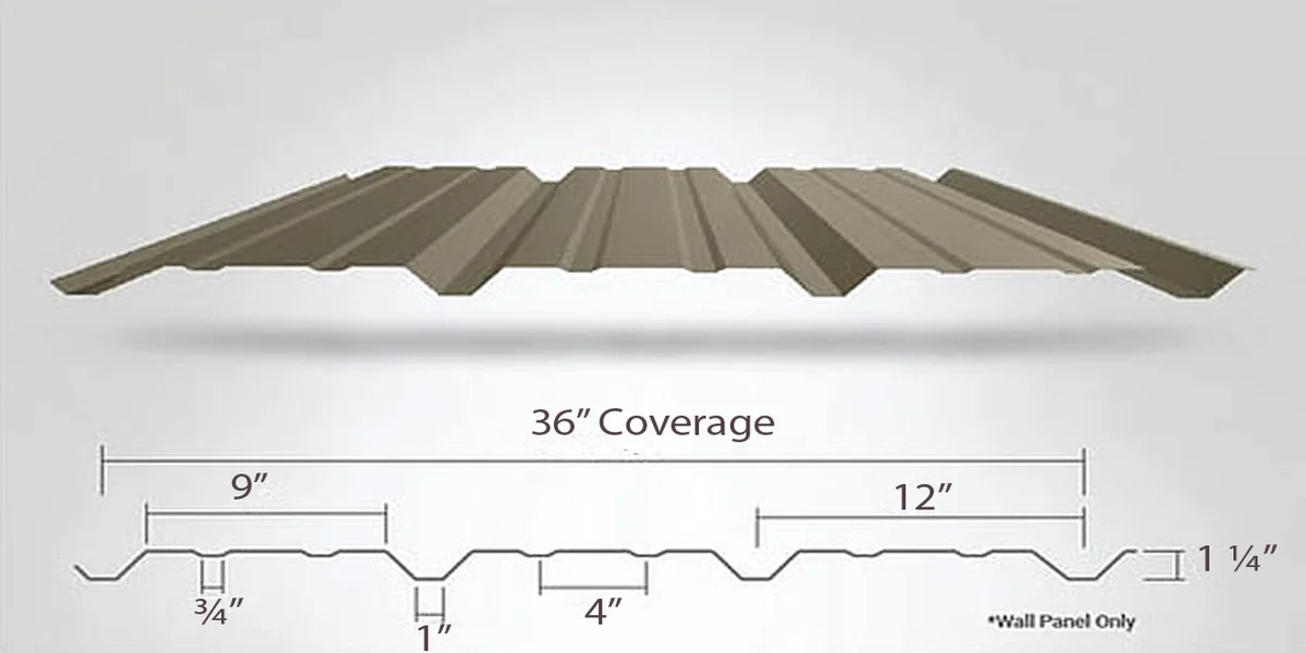 Valley Rib exposed fastener panel profile for vertical siding